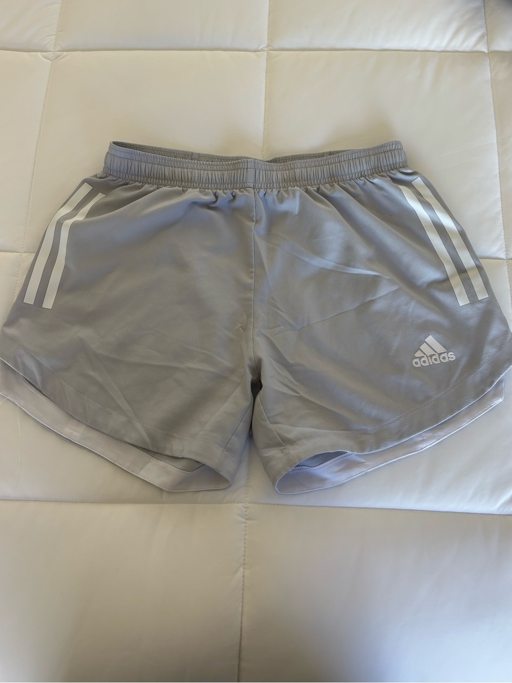 Adidas Women’s Light Gray Casual Drawstring Athletic Soccer Shorts